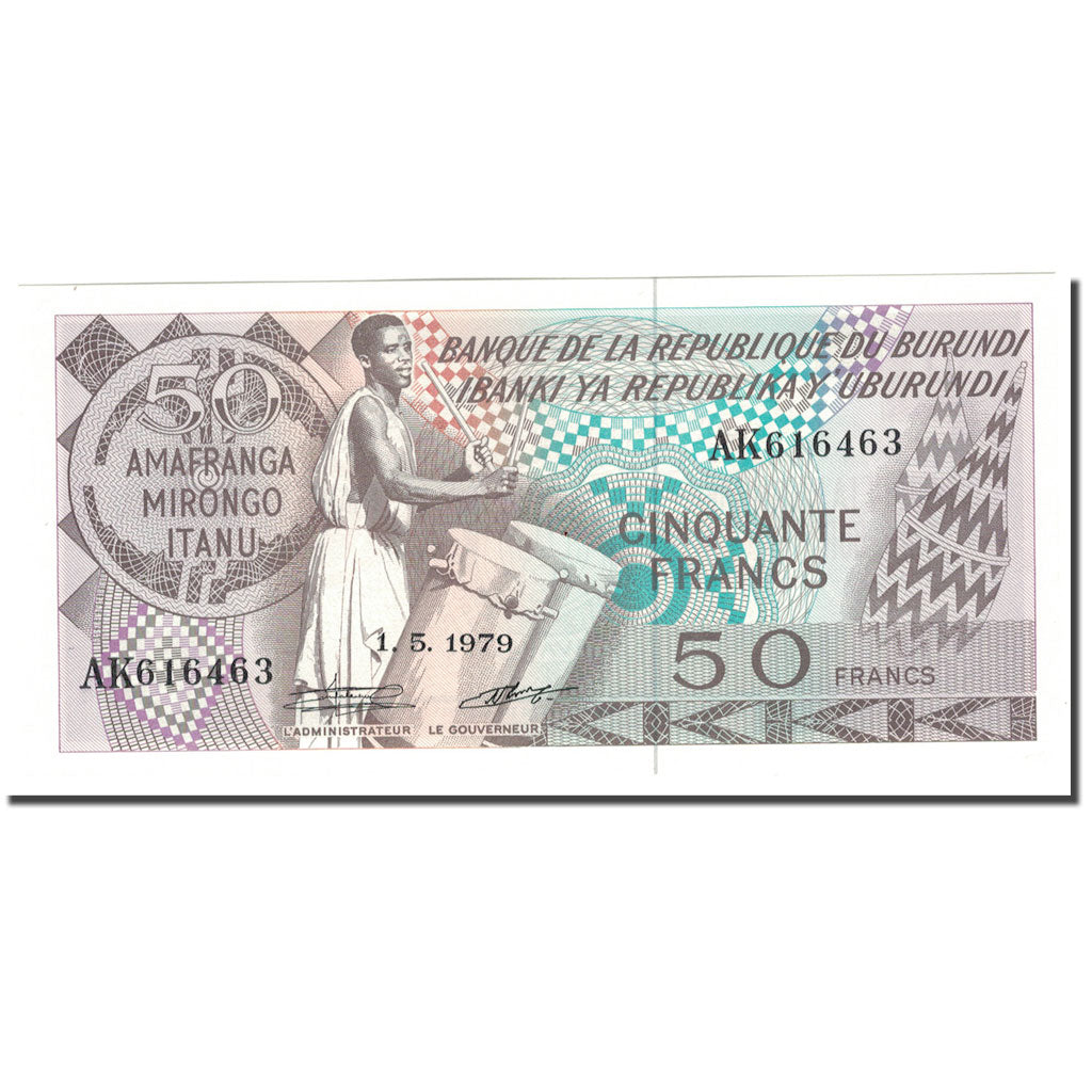 Banknote, Burundi, 50 Francs, 1979-05-01, KM:28a, UNC(65-70)