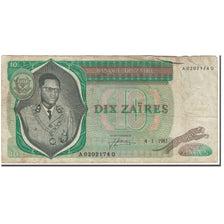 Banknote, Zaire, 10 Zaïres, 1981-01-04, KM:24b, F(12-15)