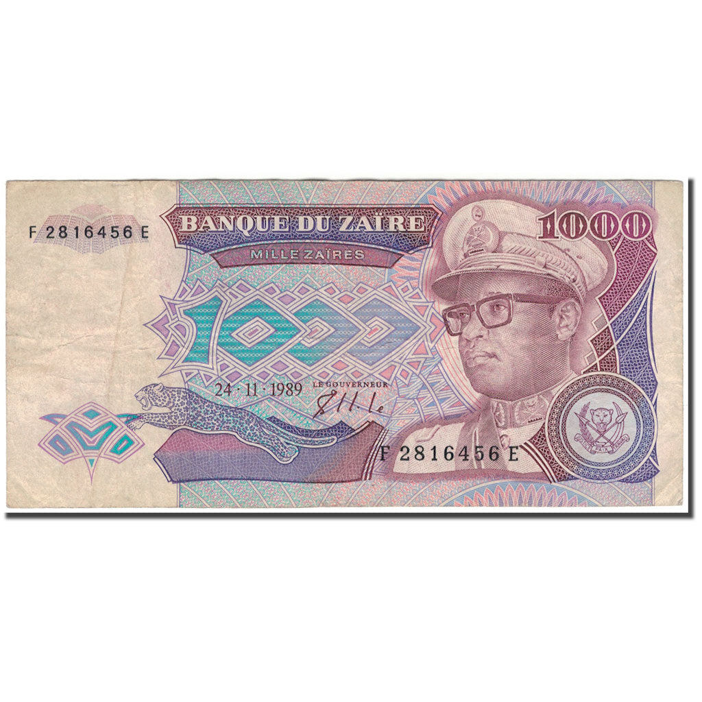 Banknote, Zaire, 1000 Zaïres, 1989-11-24, KM:35a, VF(20-25)
