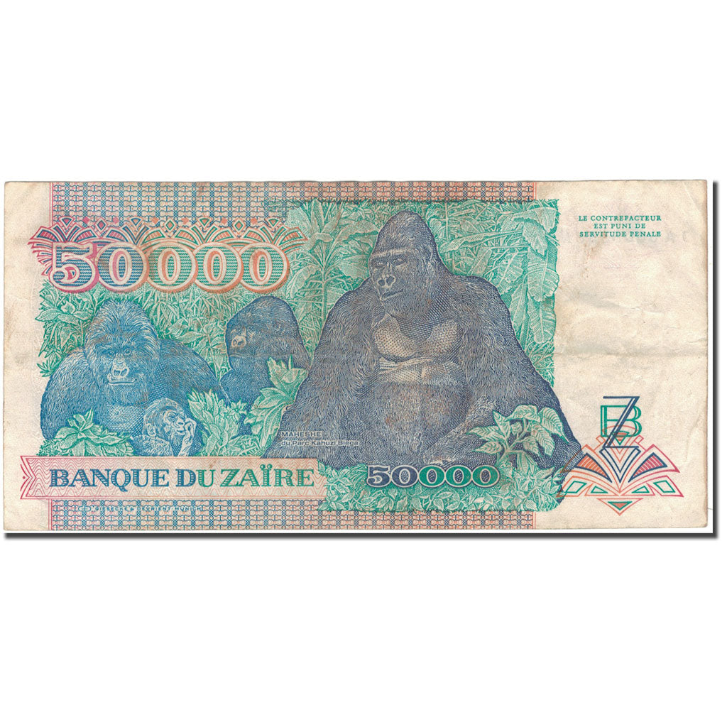 Billet, Zaïre, 50,000 Zaïres, 1991-04-24, KM:40a, TB