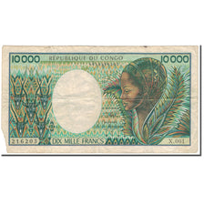 Banknote, Congo Republic, 10,000 Francs, 1992, KM:13, VG(8-10)