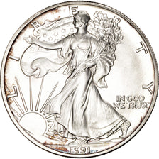 UNITED STATES, Dollar, 1991, U.S. Mint, KM #273, MS(63), Silver, 40.6, 31.29