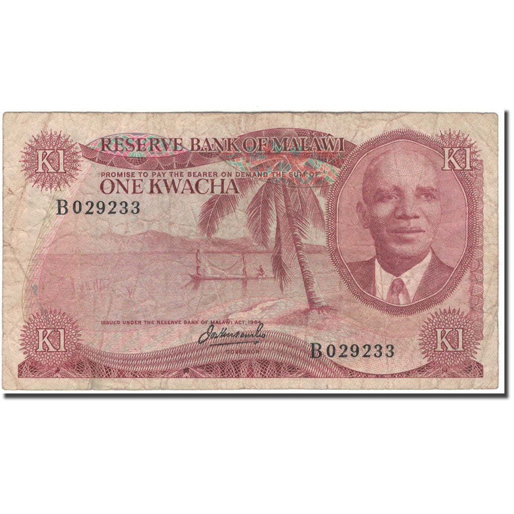 Banknote, Malawi, 1 Kwacha, 1973, KM:10a, VG(8-10)