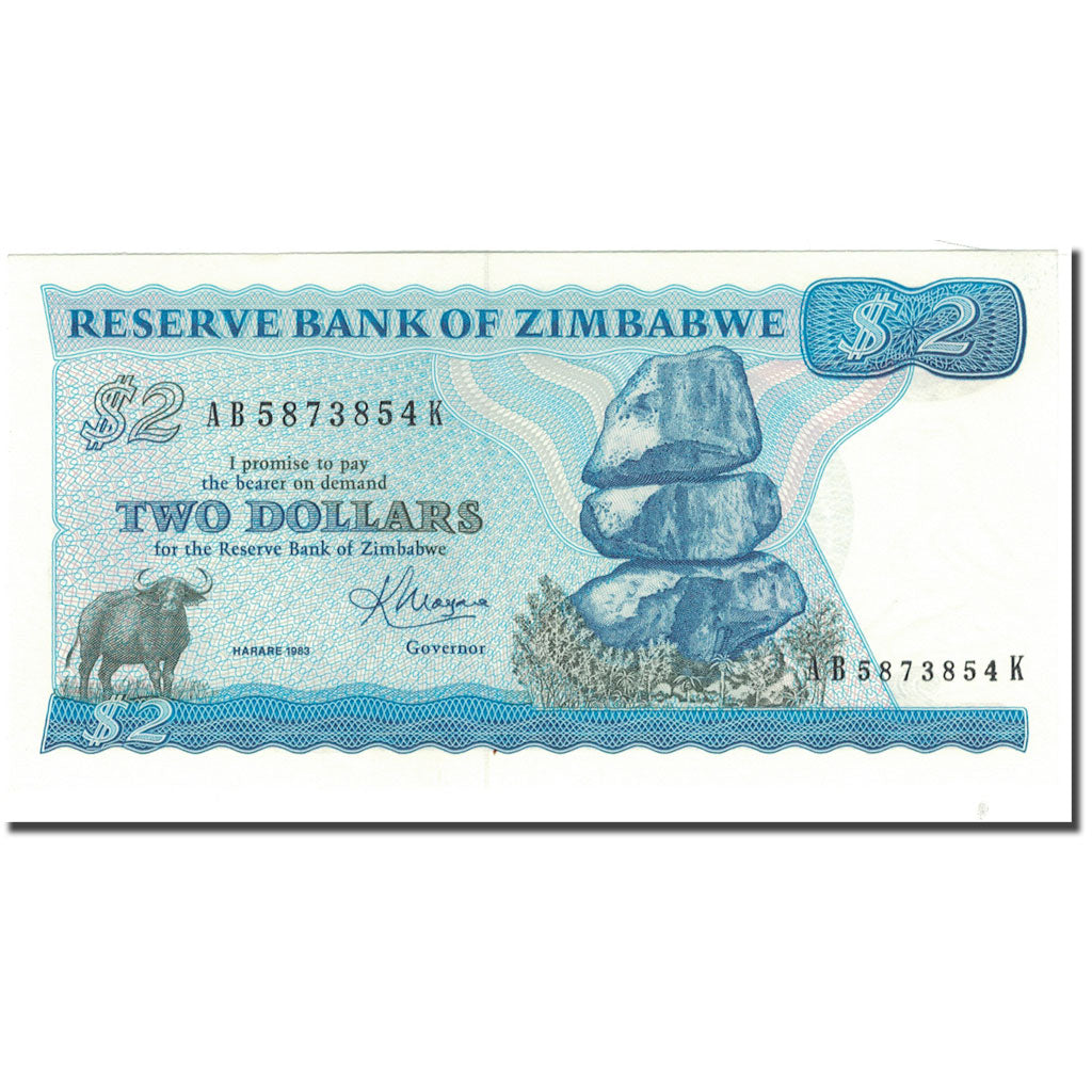 Geldschein, Simbabwe, 2 Dollars, 1983, KM:1b, UNZ