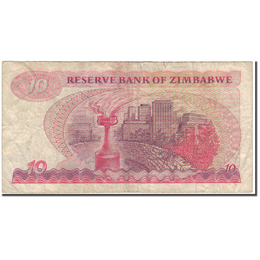 Banknote, Zimbabwe, 10 Dollars, 1983, KM:3d, F(12-15)