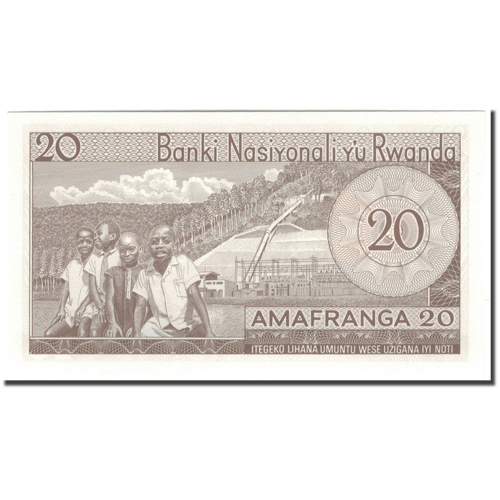 Banknote, Rwanda, 20 Francs, 1976-01-01, KM:6e, UNC(65-70)