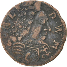Moneda, Francia, Liard, 1712, Montbéliard, MBC, Cobre, Boudeau:1303