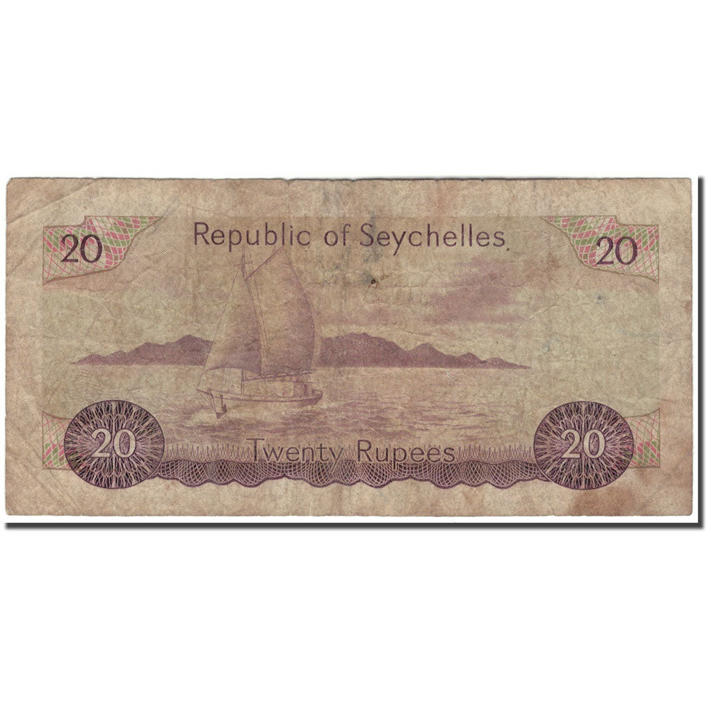 Banknote, Seychelles, 20 Rupees, 1977, KM:20a, F(12-15)