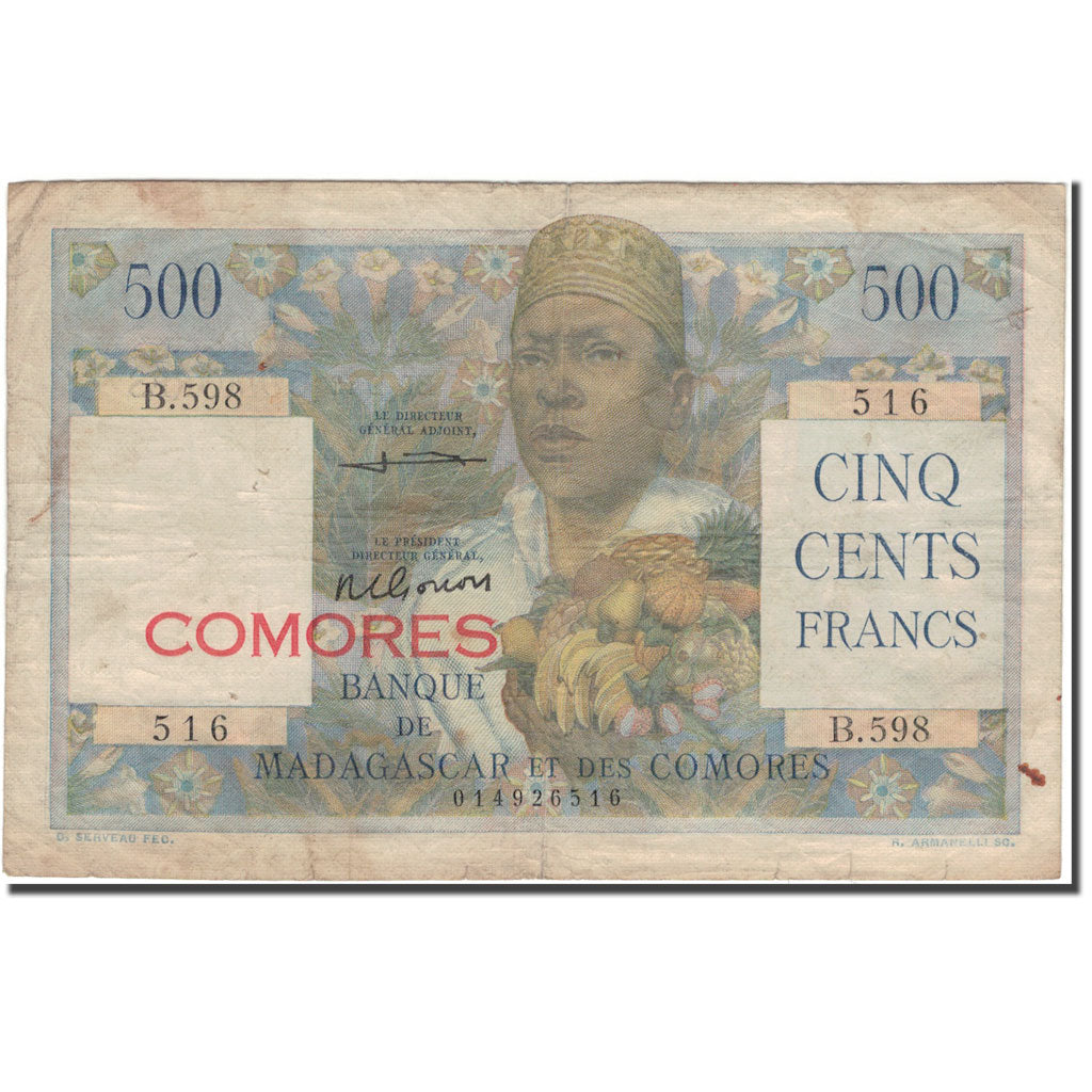 Banknote, Comoros, 500 Francs, 1963, KM:4b, VF(20-25)