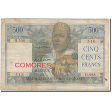Banconote, Comore, 500 Francs, 1963, KM:4b, MB