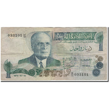 Biljet, Tunisië, 1 Dinar, 1973-10-15, KM:70, B+