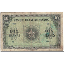 Banknote, Morocco, 10 Francs, 1943-05-01, KM:25a, F(12-15)