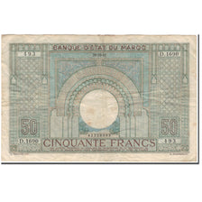 Banknote, Morocco, 50 Francs, 1947-10-28, KM:21, VF(20-25)