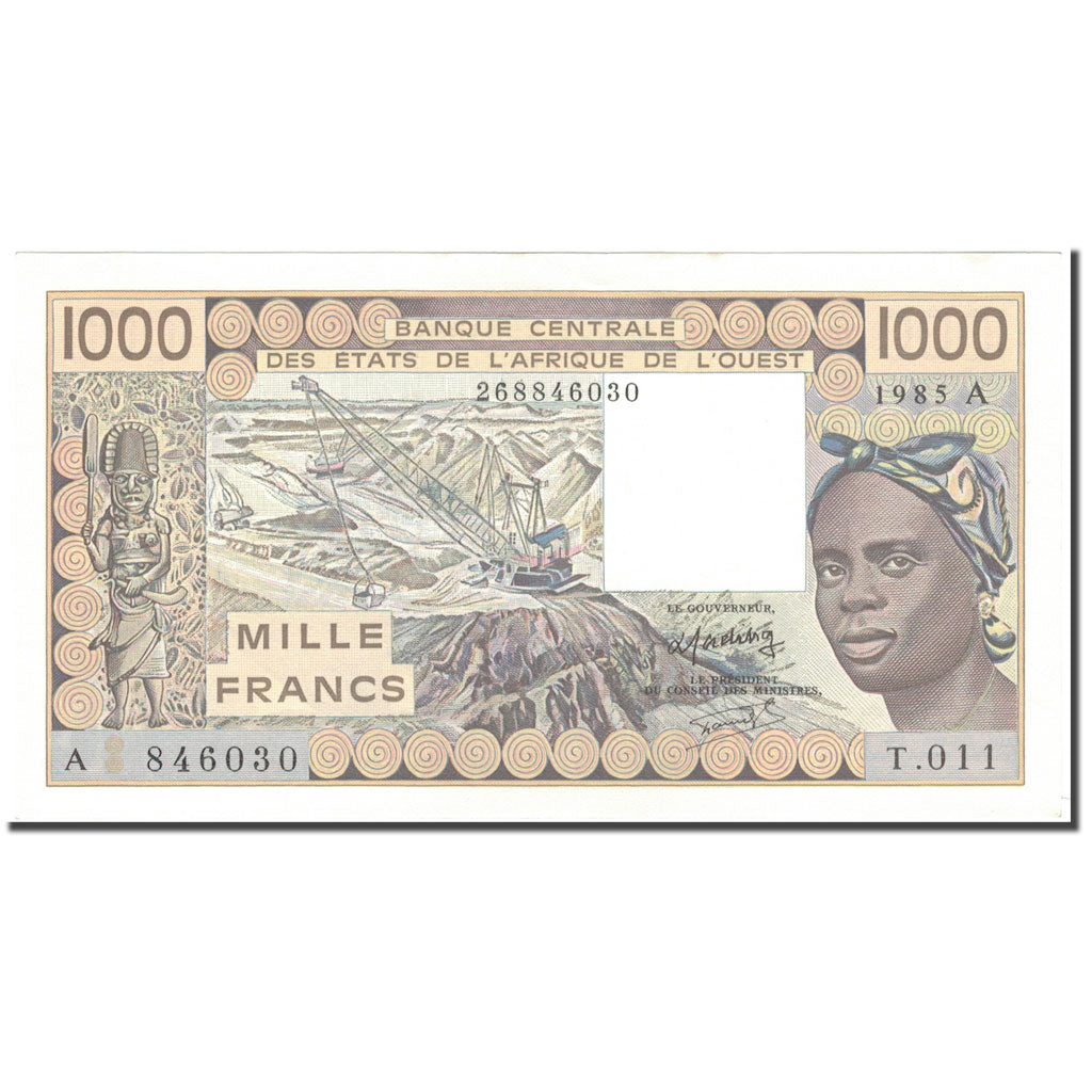 Banknote, West African States, 1000 Francs, 1985, KM:107Af, UNC(64)