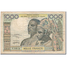 Banknote, West African States, 1000 Francs, KM:103Ak, VF(20-25)