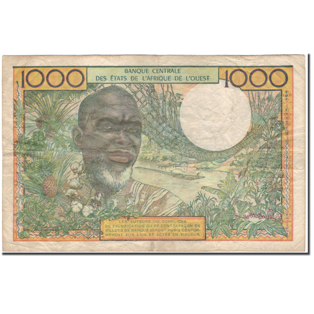 Banknote, West African States, 1000 Francs, KM:103Ak, VF(20-25)