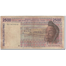Banknote, West African States, 2500 Francs, KM:612Ha, F(12-15)
