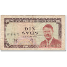Biljet, Guinee, 10 Sylis, 1960-03-01, KM:16, TB