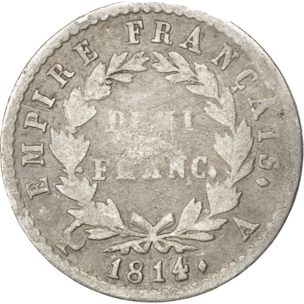 Premier Empire, Demi Franc au revers Empire 1814 Paris, KM 691.1