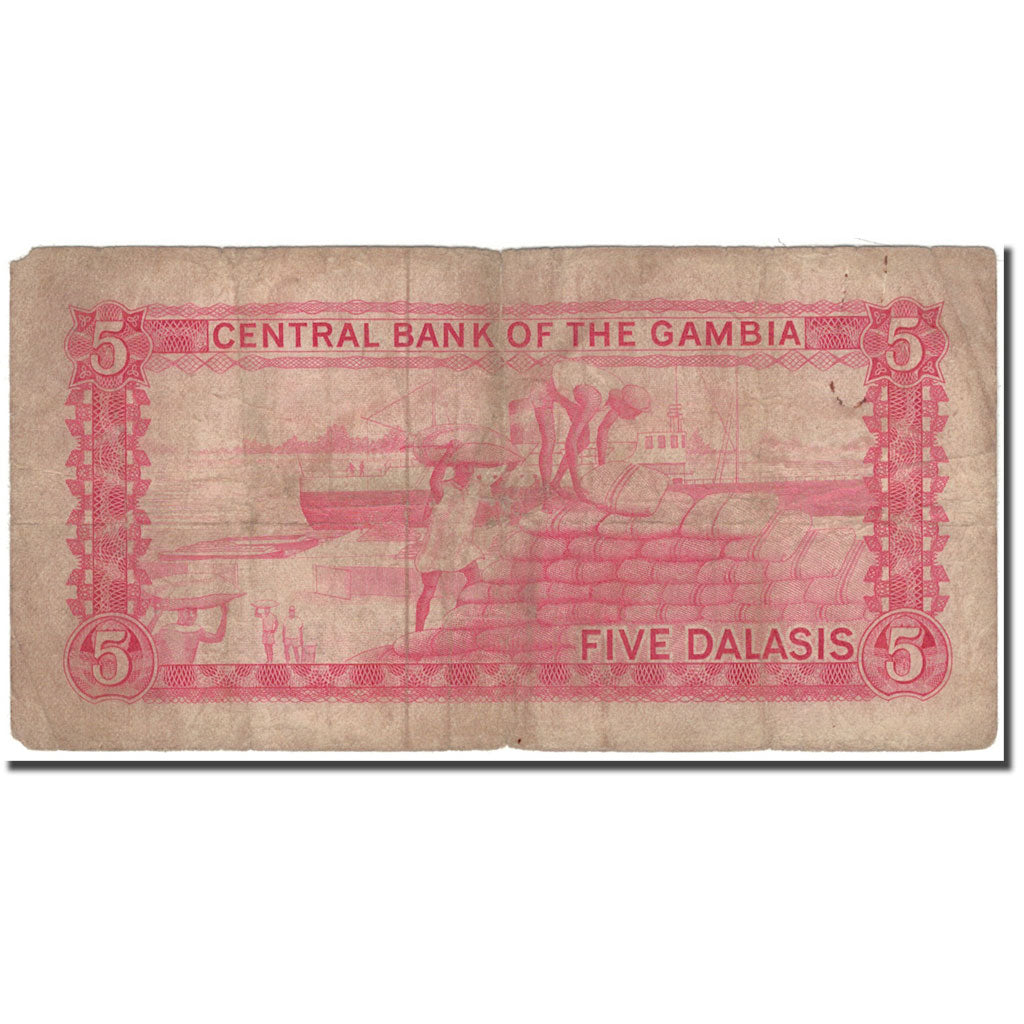 Banknote, The Gambia, 5 Dalasis, KM:5a, F(12-15)