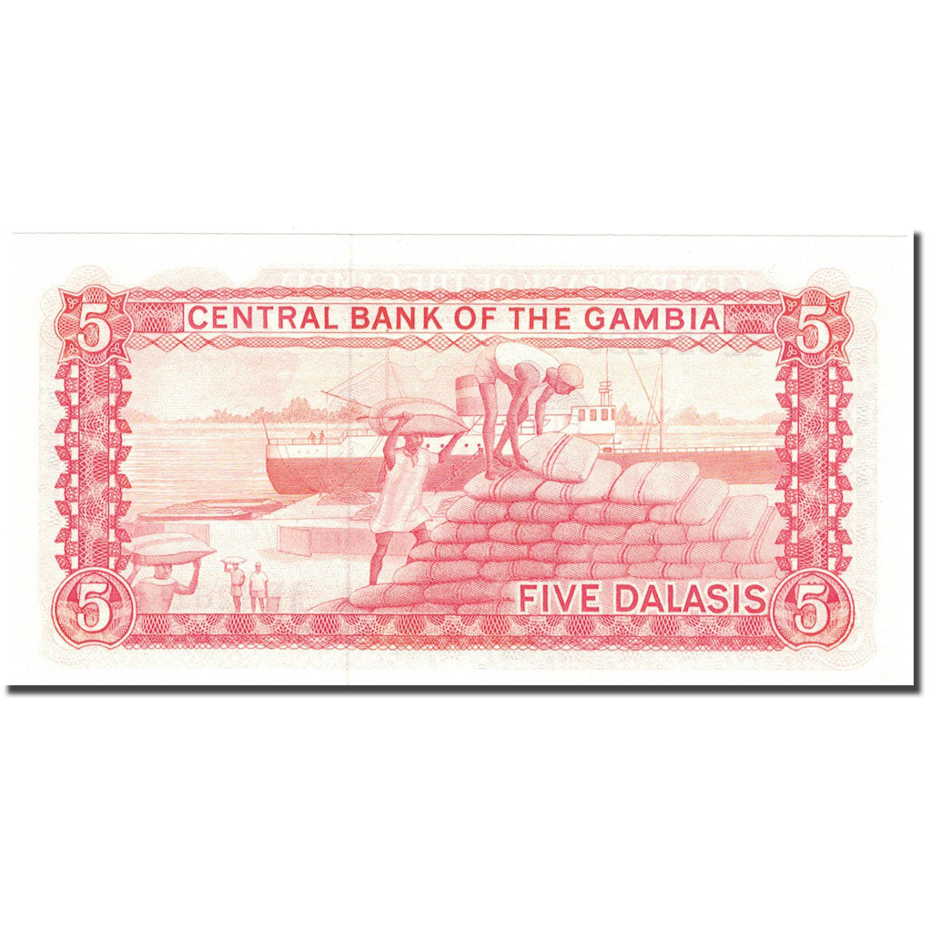 Geldschein, The Gambia, 5 Dalasis, KM:9b, UNZ