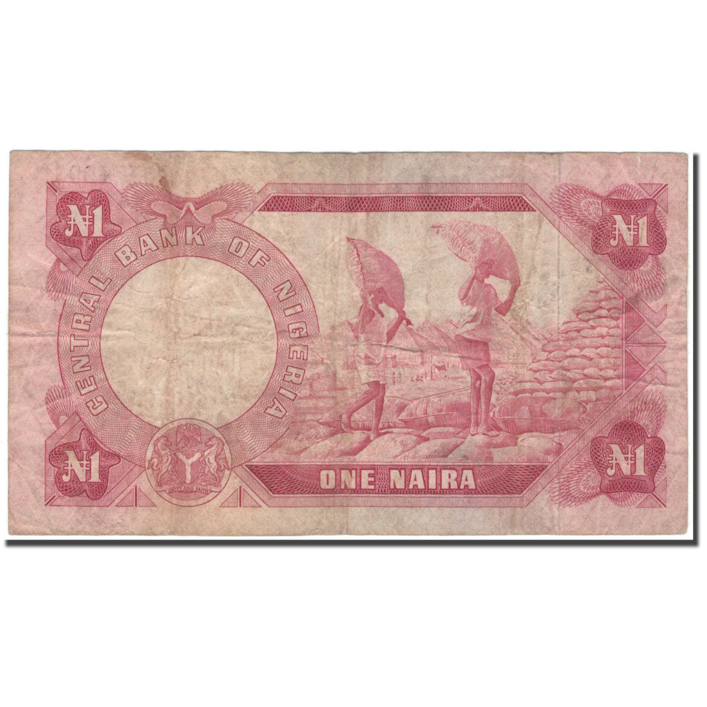 Banknote, Nigeria, 1 Naira, KM:15b, VG(8-10)