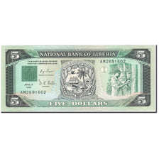 Billet, Liberia, 5 Dollars, 1991-04-06, KM:20, NEUF