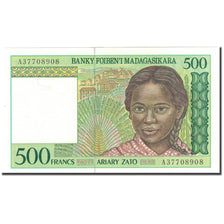 Banknote, Madagascar, 500 Francs = 100 Ariary, KM:75a, UNC(65-70)