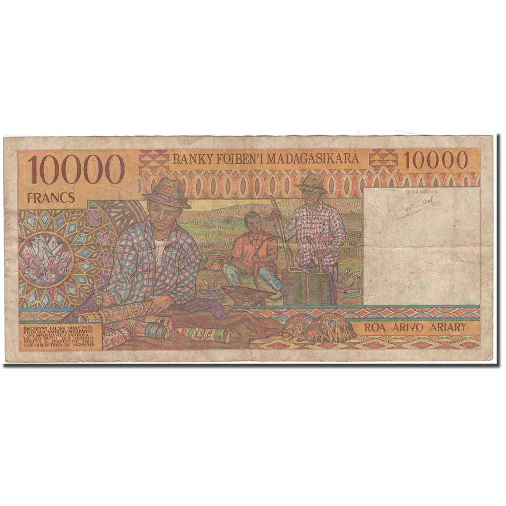 Banknote, Madagascar, 10,000 Francs = 2000 Ariary, KM:79b, VF(20-25)