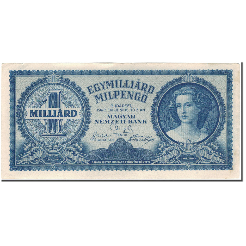 Banknote, Hungary, 1 Milliard Milpengö, 1946, KM:131, UNC(60-62)