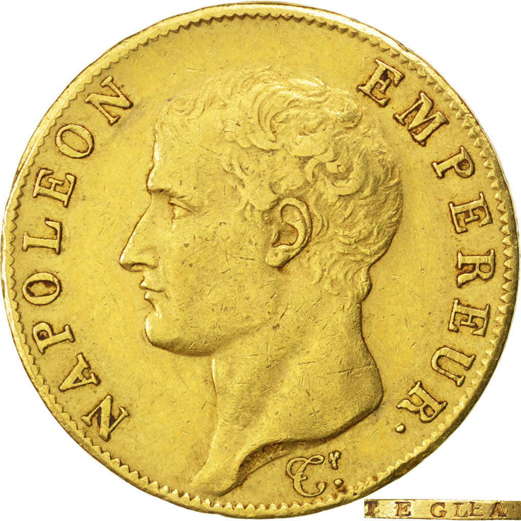 Francia, Napoléon I, 40 Francs, 1806, Paris, BB, Oro, KM:675.1, Gadoury:1082