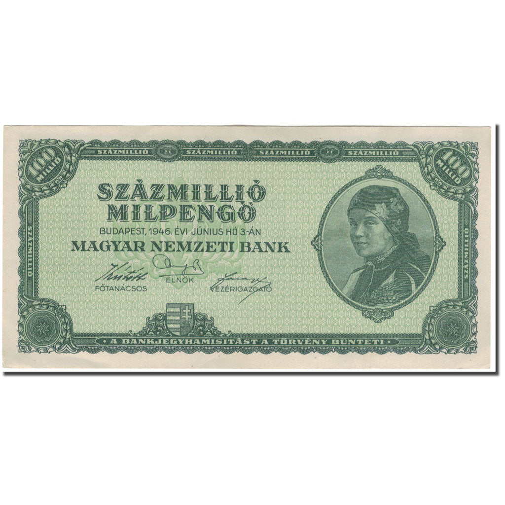 Banknote, Hungary, 100 Million Milpengö, 1946, KM:130, UNC(63)