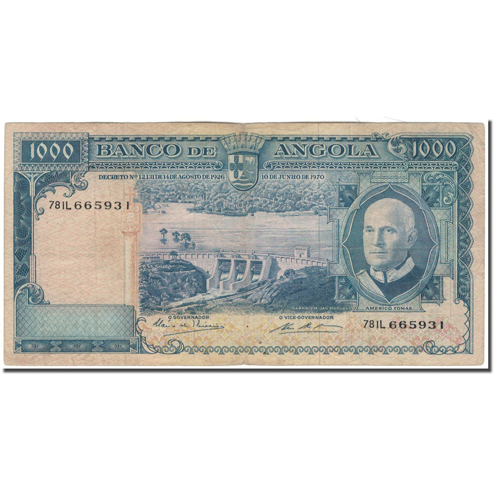 Banknote, Angola, 1000 Escudos, 1970-06-10, KM:98, VF(20-25)