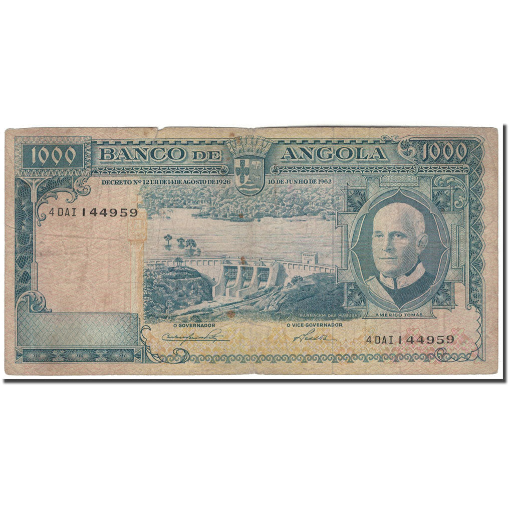 Banknote, Angola, 1000 Escudos, 1970-06-10, KM:98, F(12-15)