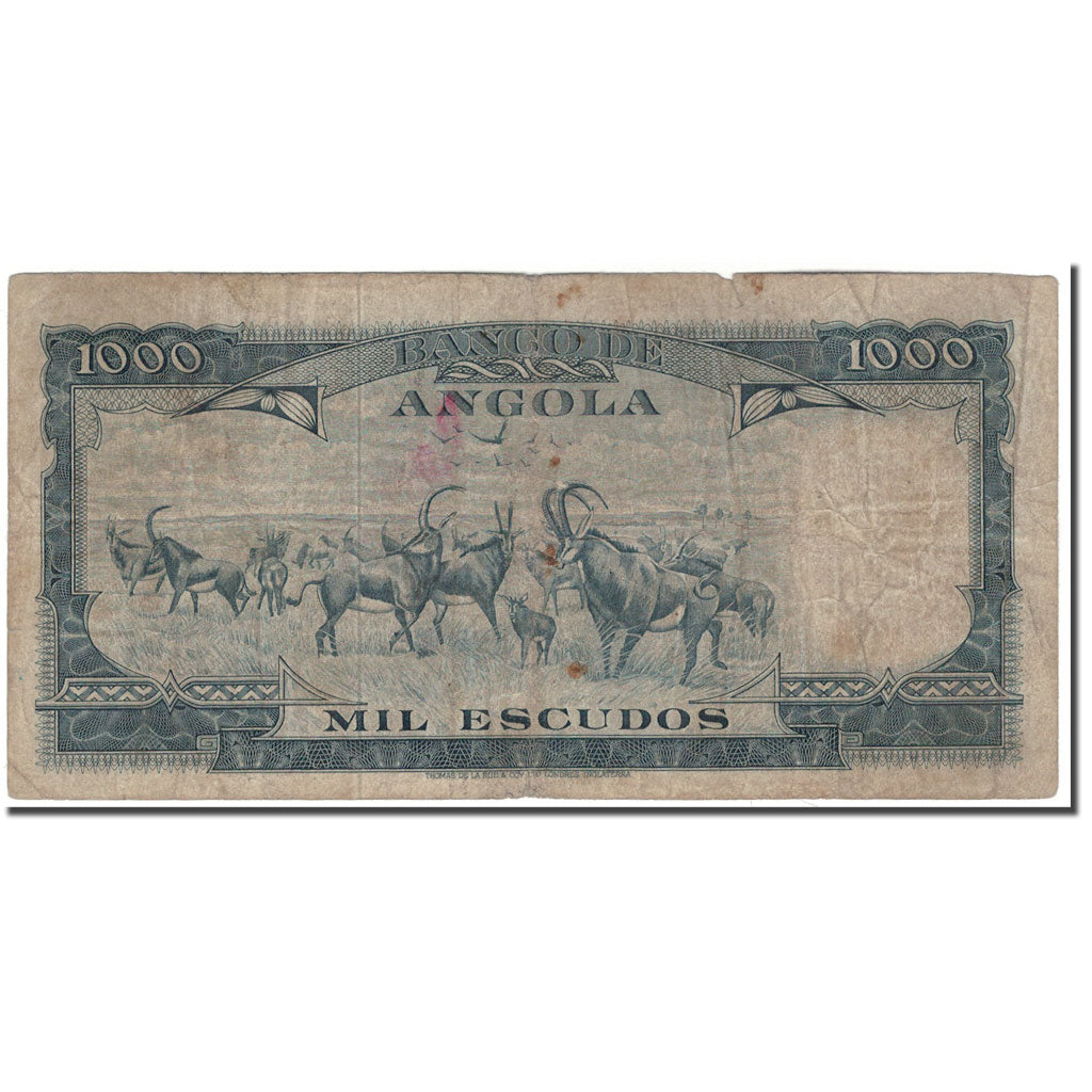Banknote, Angola, 1000 Escudos, 1970-06-10, KM:98, F(12-15)