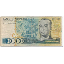 Banknote, Brazil, 100,000 Cruzeiros, KM:205a, F(12-15)