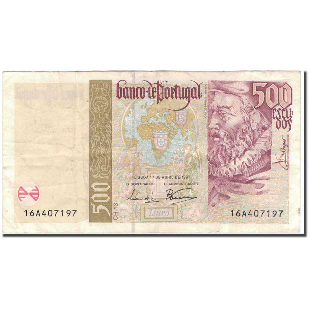 Banknote, Portugal, 500 Escudos, 1997-04-17, KM:187a, VF(20-25)