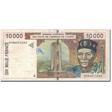 Banknote, West African States, 10,000 Francs, KM:114Ac, VF(20-25)