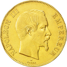 Francia, Napoleon III, Napoléon III, 100 Francs, 1858, Paris, BB, Oro, KM:78...