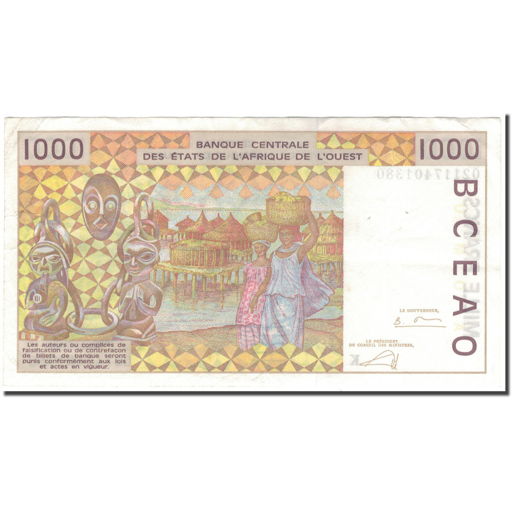 Banknote, West African States, 1000 Francs, KM:711Kl, EF(40-45)