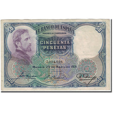 Banconote, Spagna, 50 Pesetas, 1931-04-25, KM:82, MB+