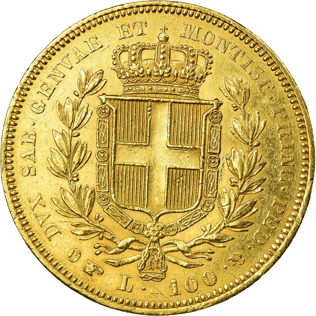 Moneda, Estados italianos, SARDINIA, Carlo Alberto, 100 Lire, 1835, Torino, MBC