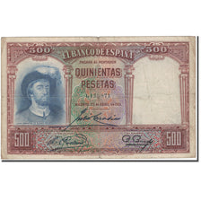Banknote, Spain, 500 Pesetas, 1931-04-25, KM:84, F(12-15)