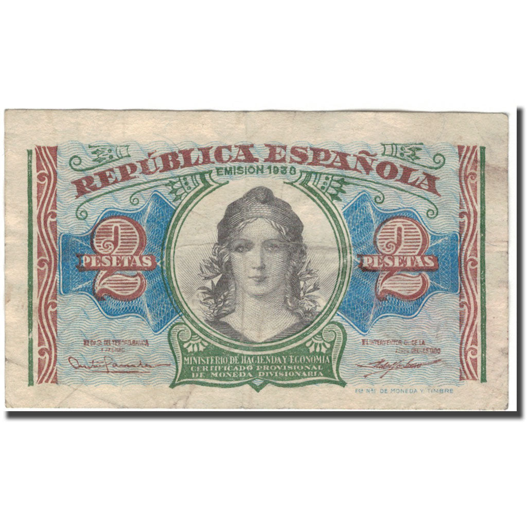 Billete, 2 Pesetas, 1930, España, KM:95, BC