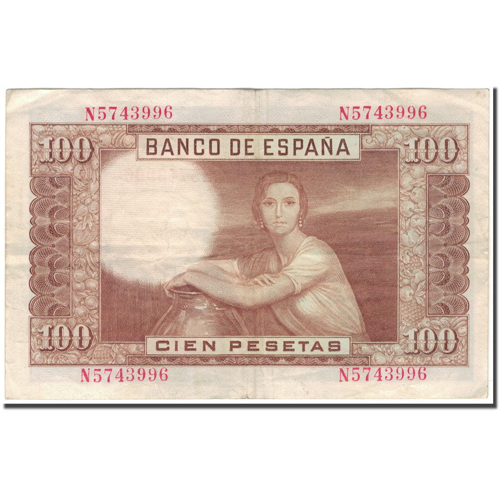 Banknote, Spain, 100 Pesetas, 1953-04-07, KM:145a, VF(30-35)