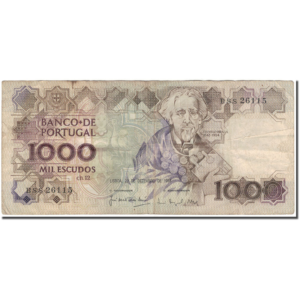 Banknote, Portugal, 1000 Escudos, 1988-12-22, KM:181e, VF(20-25)