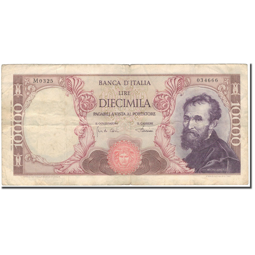 Banknote, Italy, 10,000 Lire, KM:97a, F(12-15)