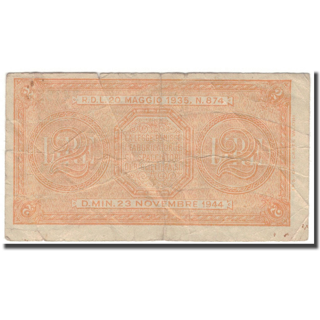 Geldschein, Italien, 2 Lire, KM:30a, S