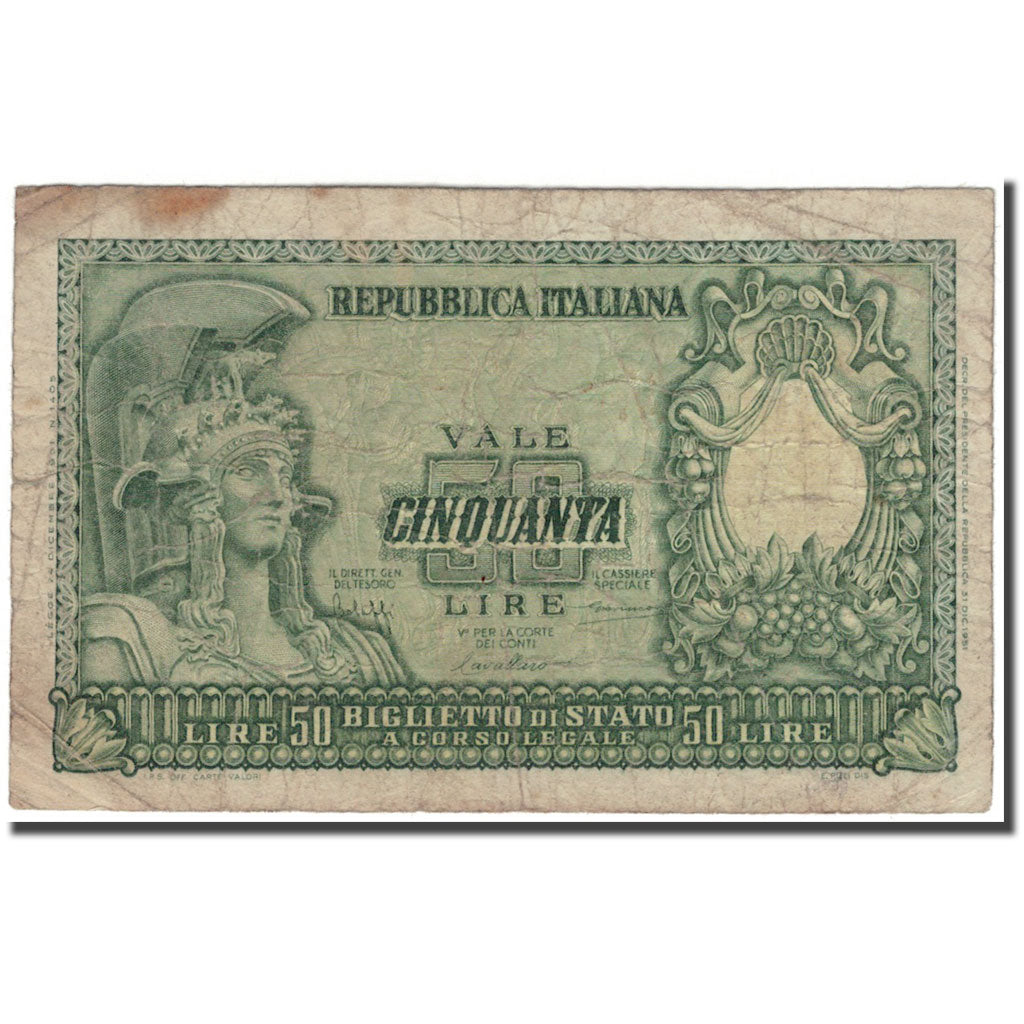 Banknote, Italy, 50 Lire, KM:91a, F(12-15)