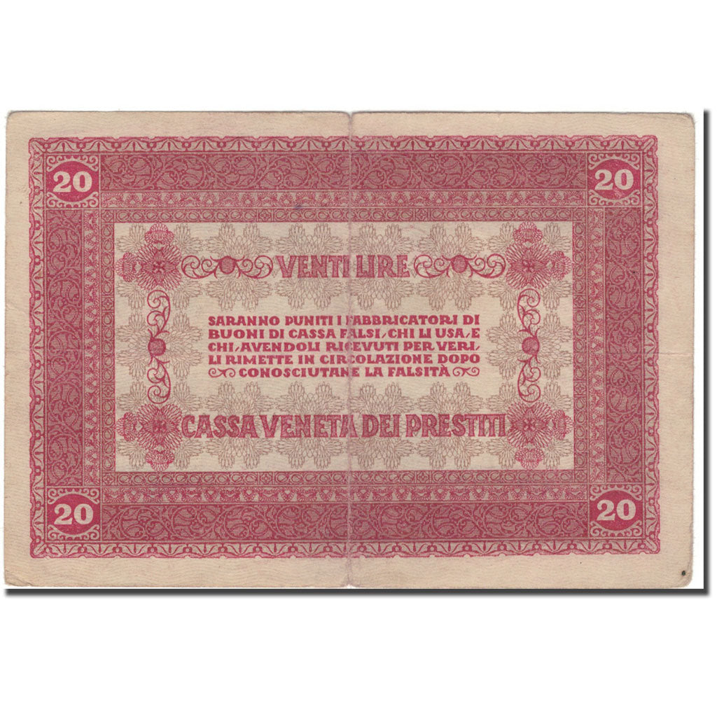 Banknote, Italy, 20 Lire, 1918-01-02, KM:M7, VF(30-35)
